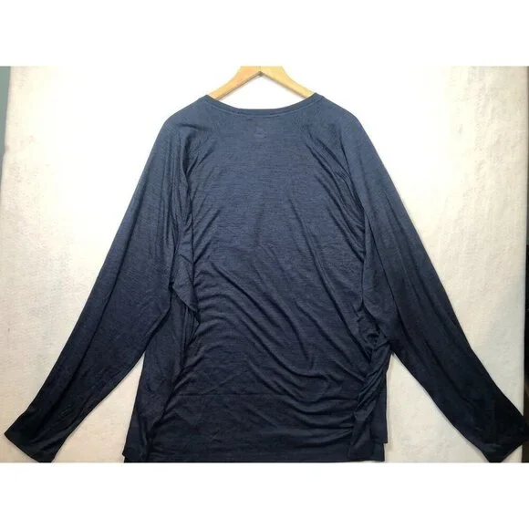 Atlanta Braves Long Sleeve Shirt MLB Baseball Logo Navy Blue Adult Small S NWT - Picture 2 of 8